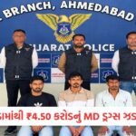 ભ્રષ્ટાચાર સામે ભૂપેન્દ્ર પટેલની લાલ આંખ, હર્ષ સંઘવી બોલ્યા- ભ્રષ્ટ બાબુઓને 'ગંગાજળ' પીવડાવ્યું 3 - Lok Patrika અમદાવાદ ક્રાઈમ બ્રાન્ચે નરોડામાંથી ₹4.50 કરોડનું MD ડ્રગ્સ ઝડપ્યું, MPના ત્રણ શખ્સો દબોચાયા